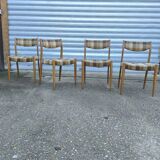Set of 4 Scandinavian chairs 1970