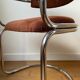 Chrome aluminum chair and brown cotton