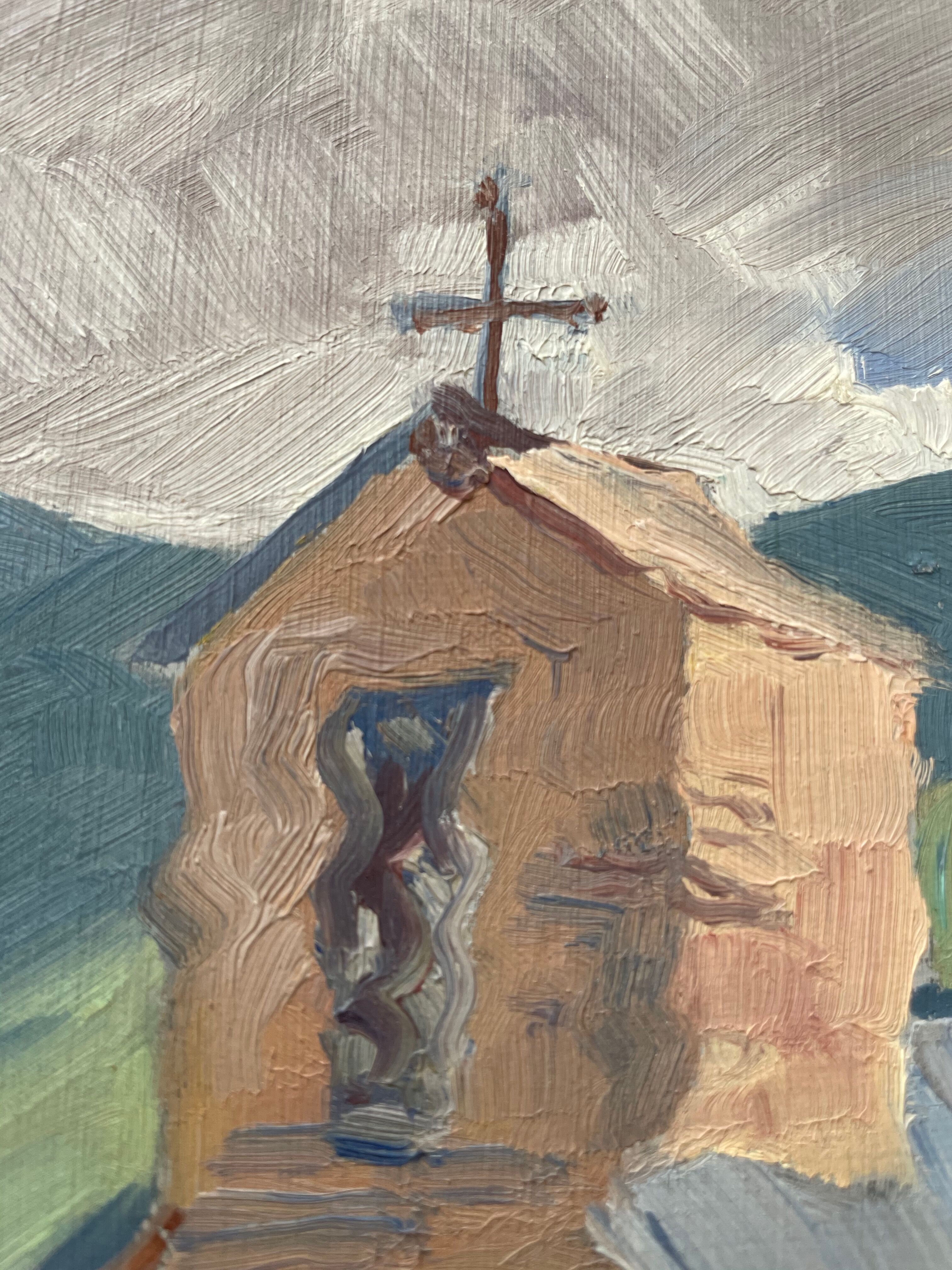 Oil painting landscape mountain 1938