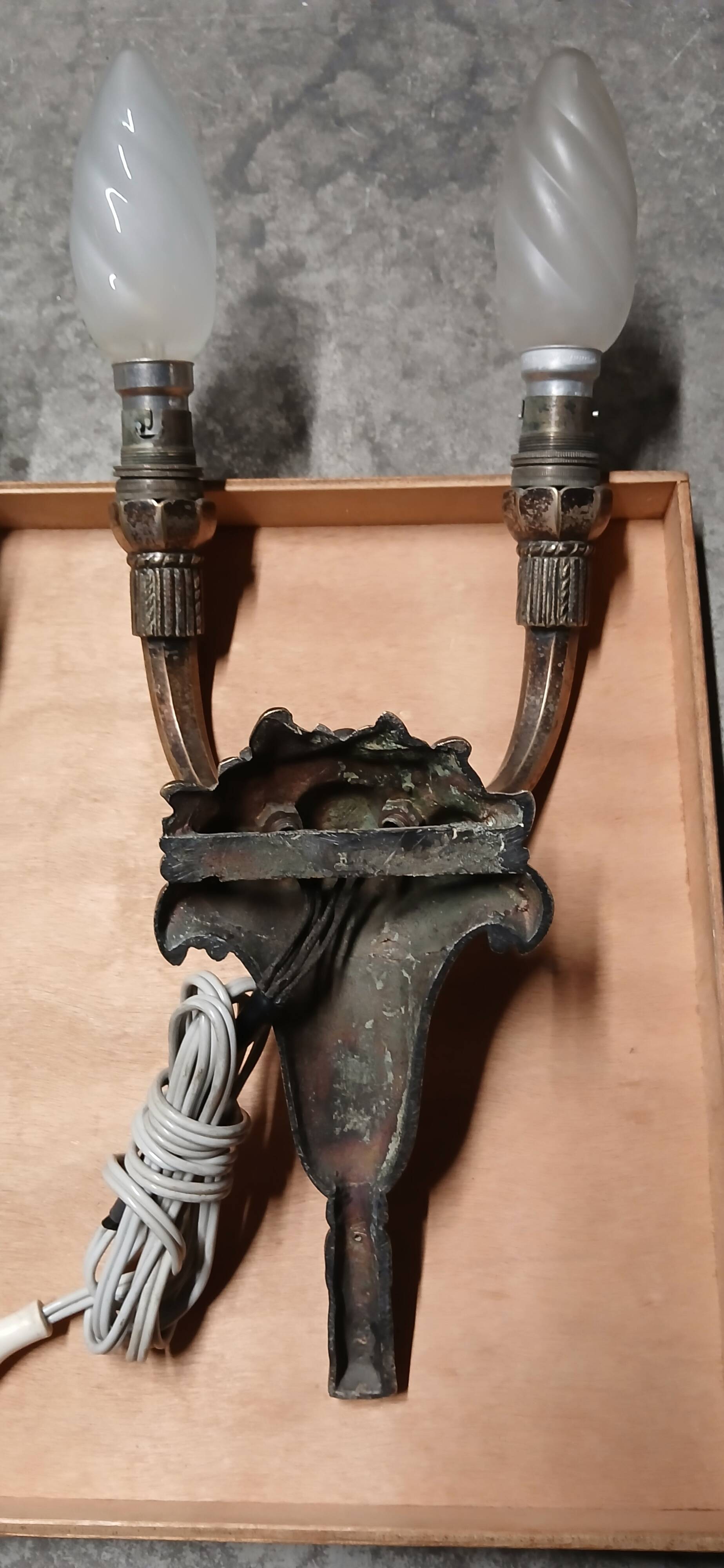 Pair of silvered bronze wall sconces 1900