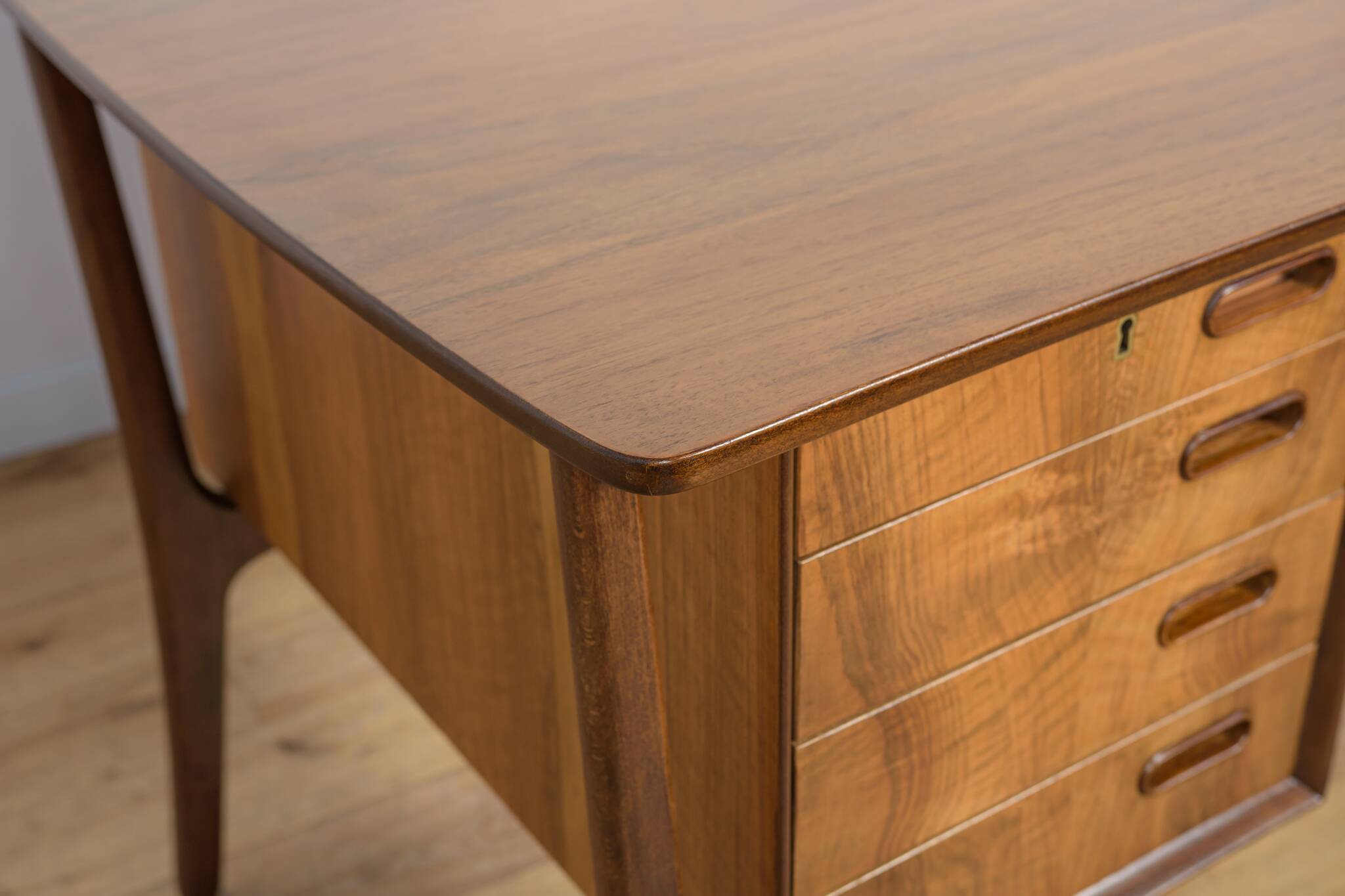 Mid-Century Walnut Desk by Svend Åge Madsen for H.P. Hansen, Denmark, 1960s