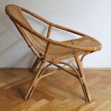 1960's Set of Four Rattan Armchairs and Side Table by Jaroslav Prochazka for ULUV