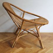 1960's Set of Four Rattan Armchairs and Side Table by Jaroslav Prochazka for ULUV
