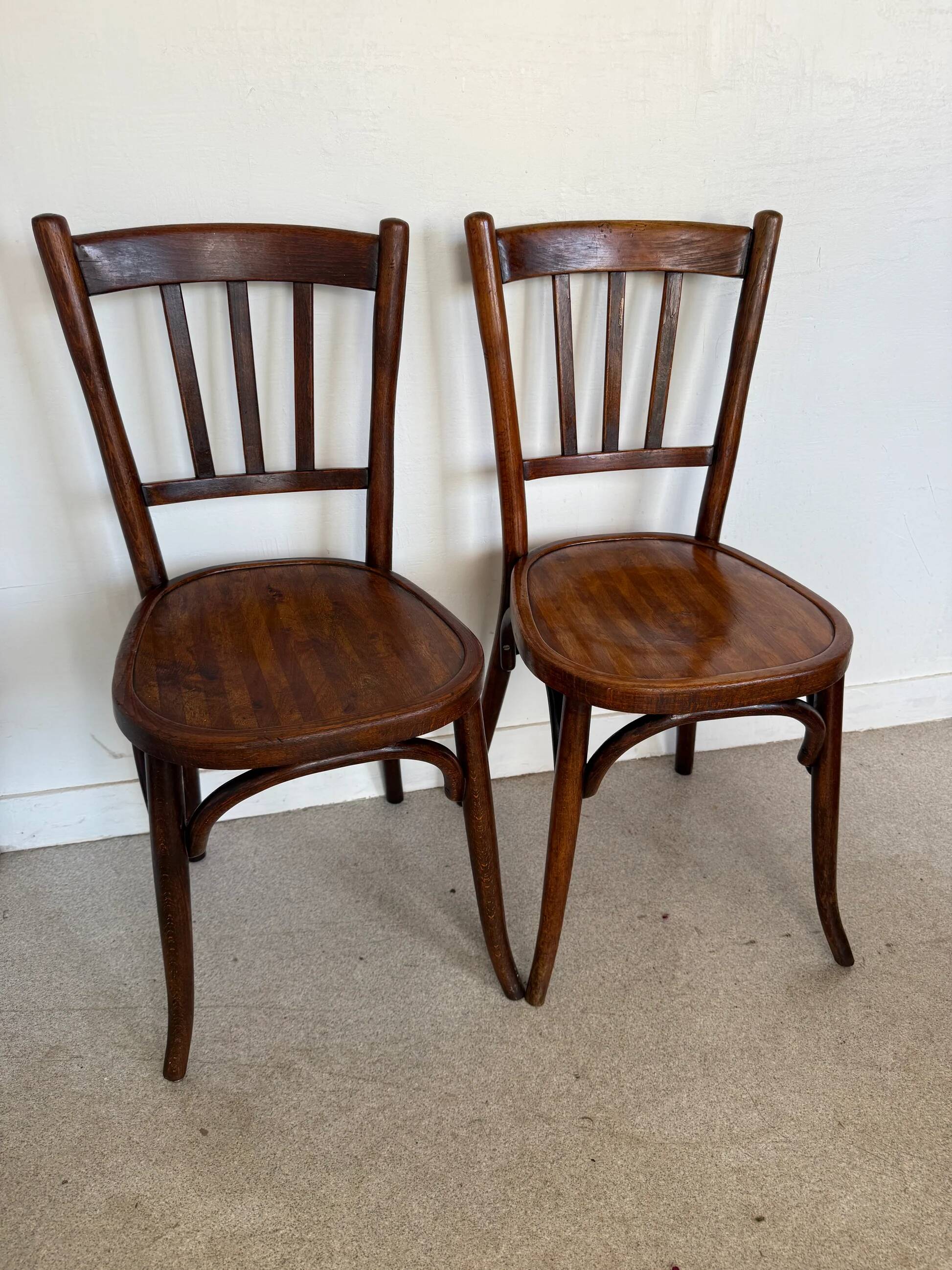 Pair of vintage Baumann bistro chairs