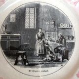4 assiettes ‘parlantes’ Sarreguemines Les Saintes et Saints