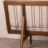 Canapé vintage des années 60 en bois de teck et tissu design danois