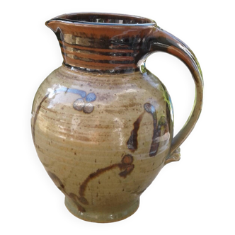Enameled stoneware pitcher