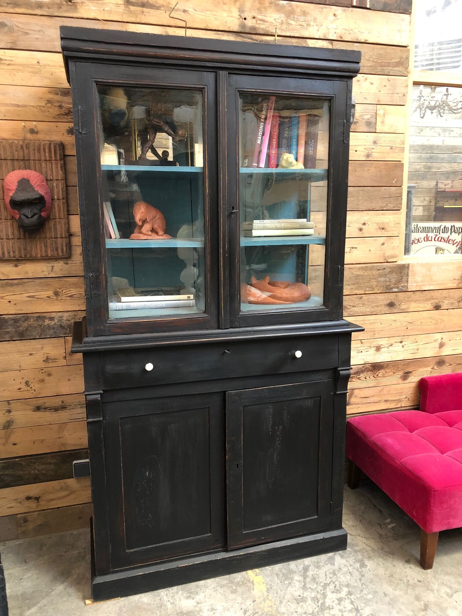 Old showcase patinated