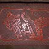 Japanese cabinet in cinnabar red lacquer, Japan Meiji era