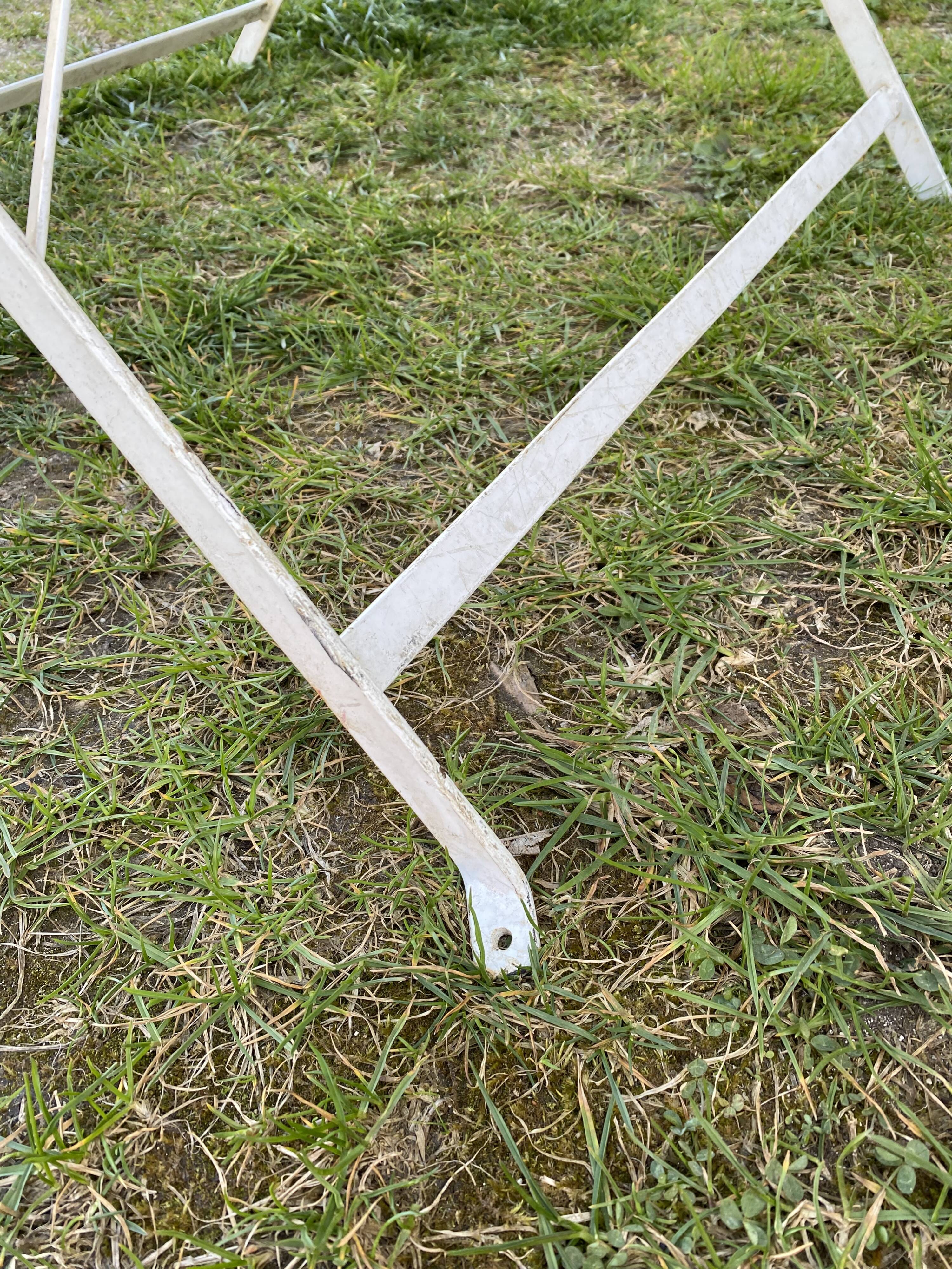 Round folding metal table – circa 1950