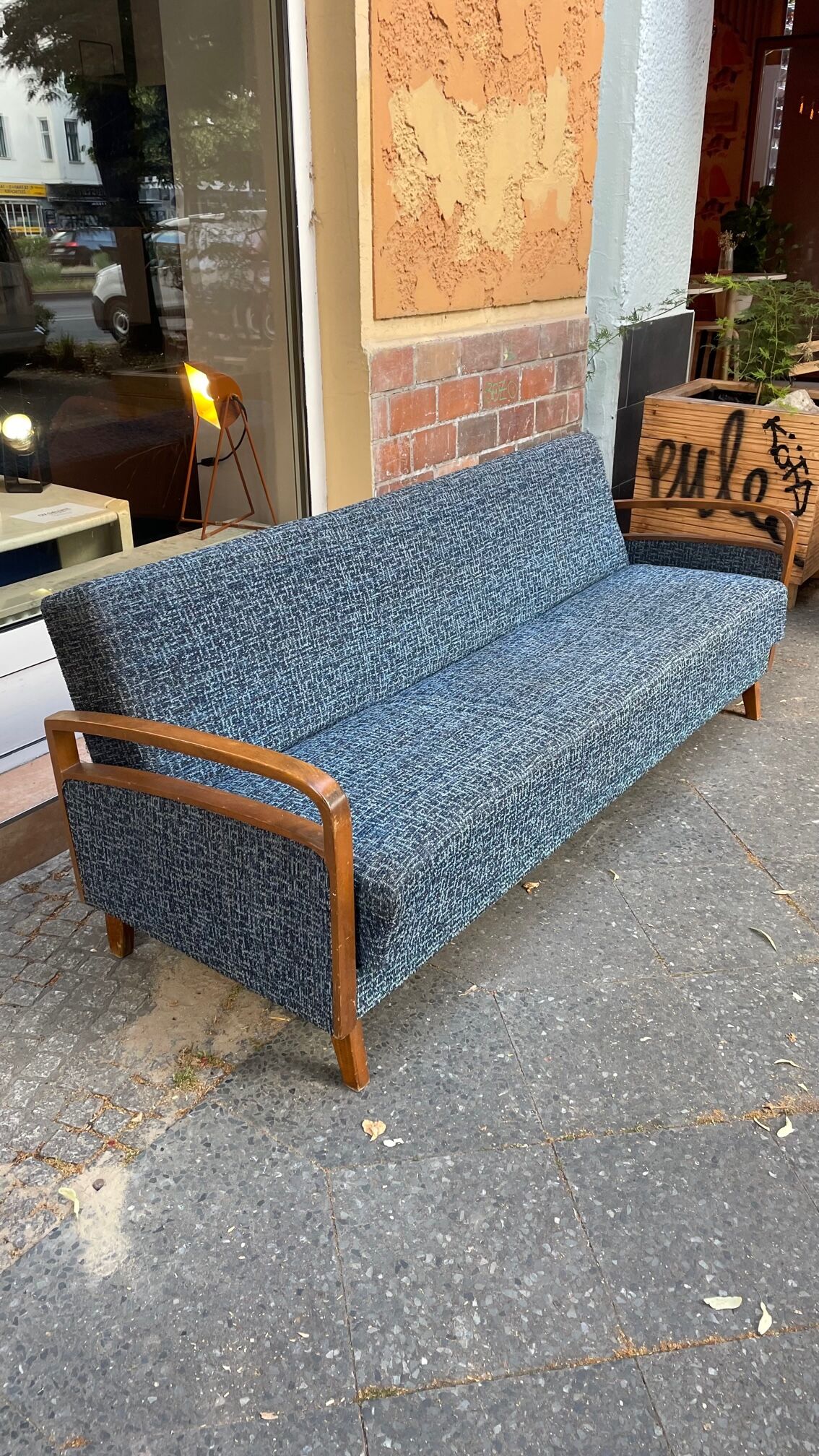Daybed sofa from the 60s in wood and fabric
