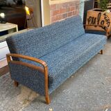 Daybed sofa from the 60s in wood and fabric