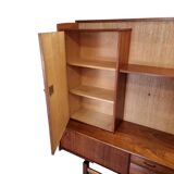 Vintage Teak Wooden Wall Cabinet/highboard With Bar, 1960s
