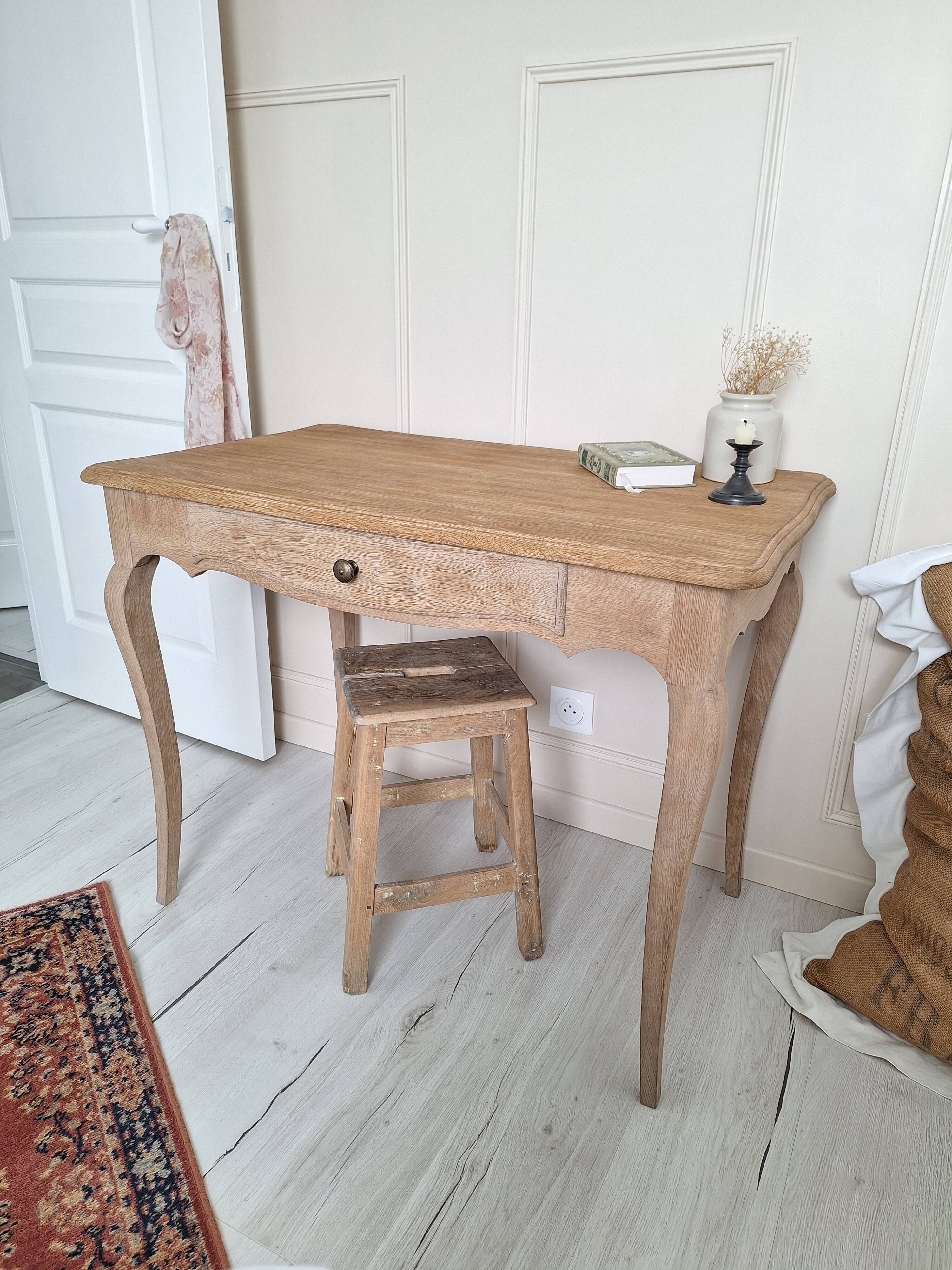 Antique oak side table in Louis XV style