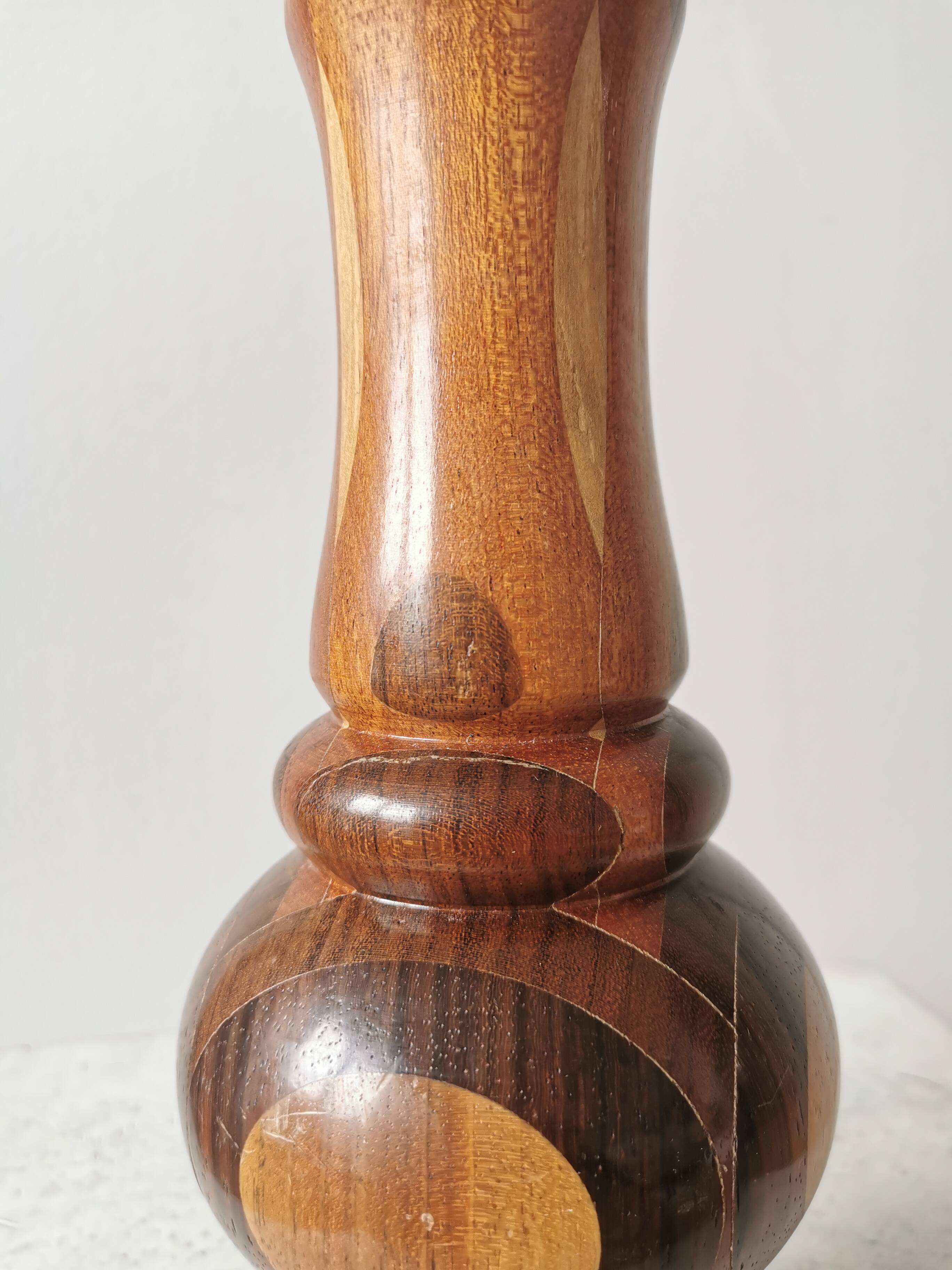 Vintage Wooden Vase: Handcrafted Wood Sculpture, Home Decor