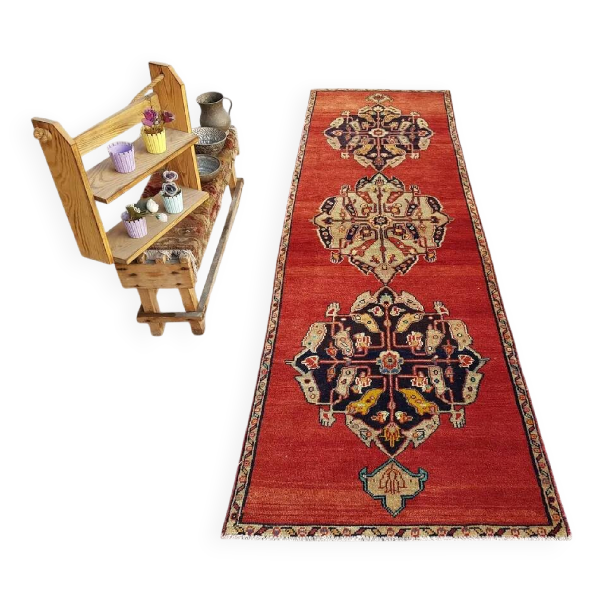 Oushak Bohemian Hallway Runner Rug sku 1069