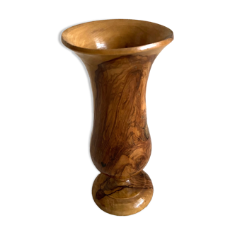 Vase médicis en bois d'olivier