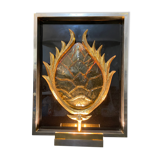 Wall lamp sculpture turtle in resin