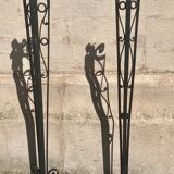 Paire de pieds de lampe en fer forgé