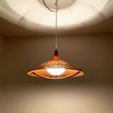 Raffia bast and teak pendant lamp by Temde