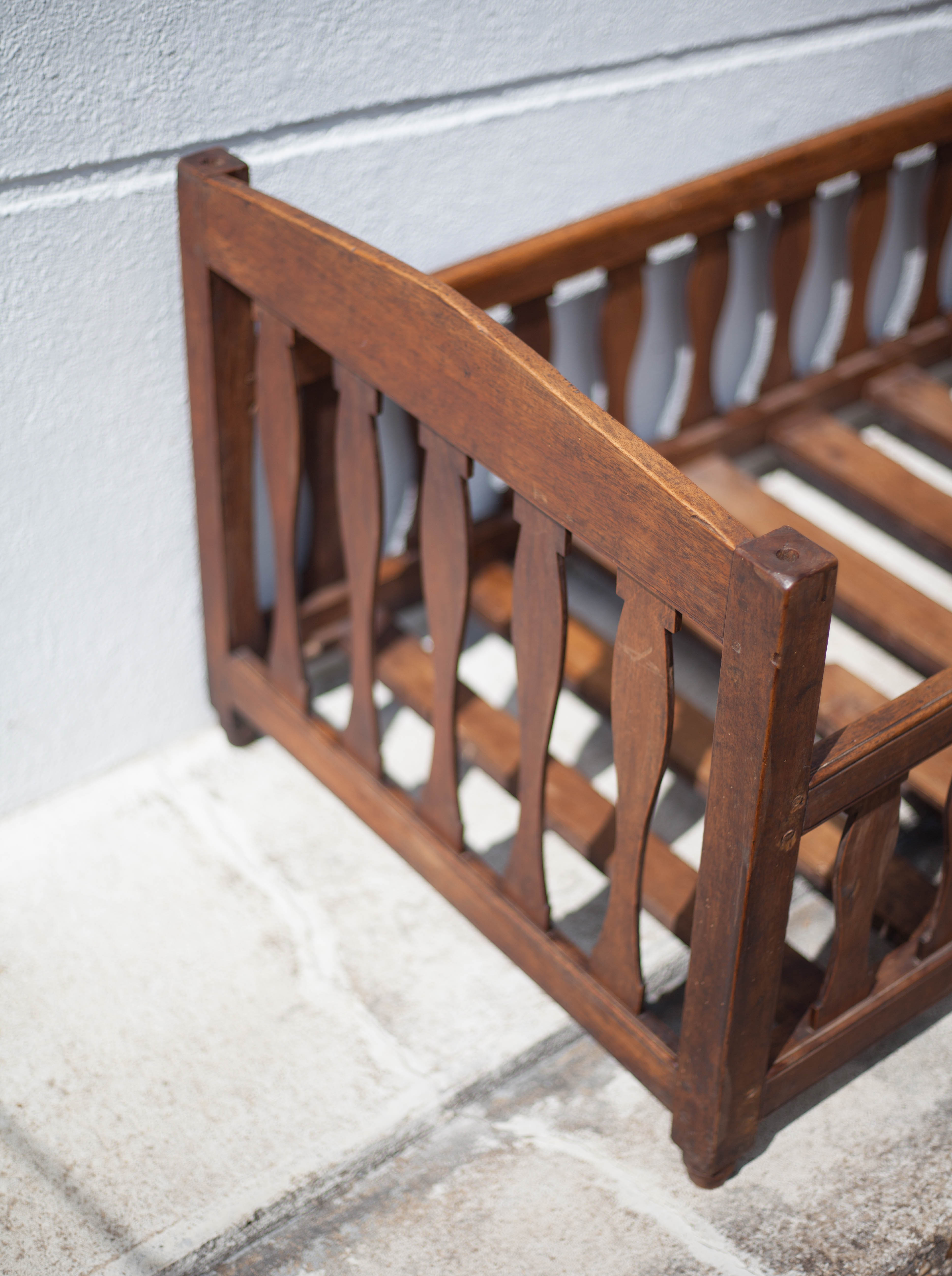 Children's wooden bed, old baby bed, children's bedroom bed, vintage decor