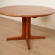 Vintage round dining table | extendable | teak | 121-173 cm