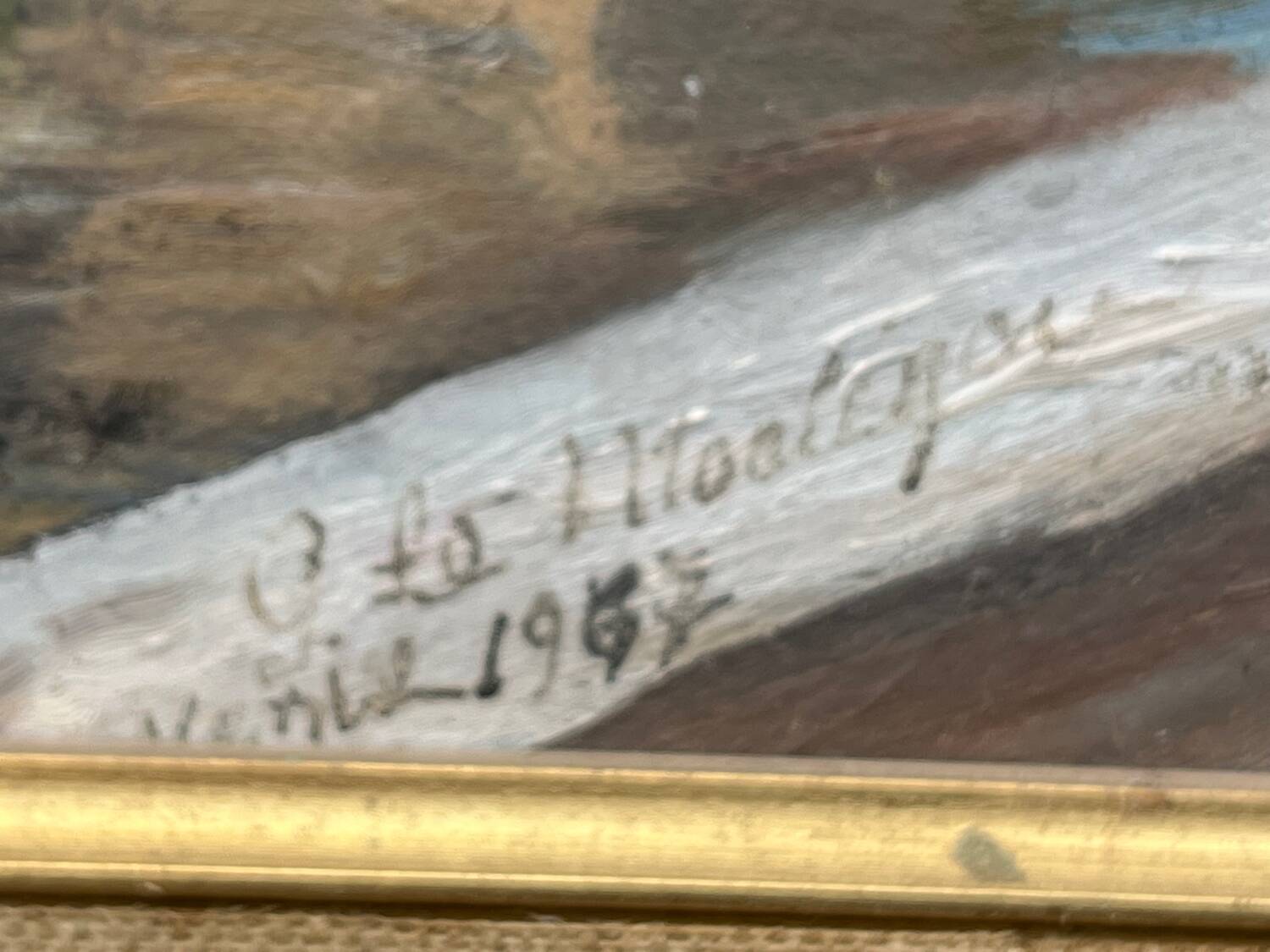 Tableau: Oil on panel - landscape of Venice