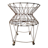 Old vintage foldable laundry basket