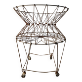 Old vintage foldable laundry basket