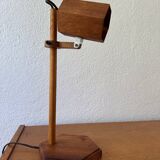 70s wooden desk lamp