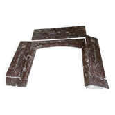 Antique veined red marble fireplace – 19th century