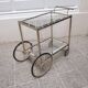 Vintage brass and glass bar trolley