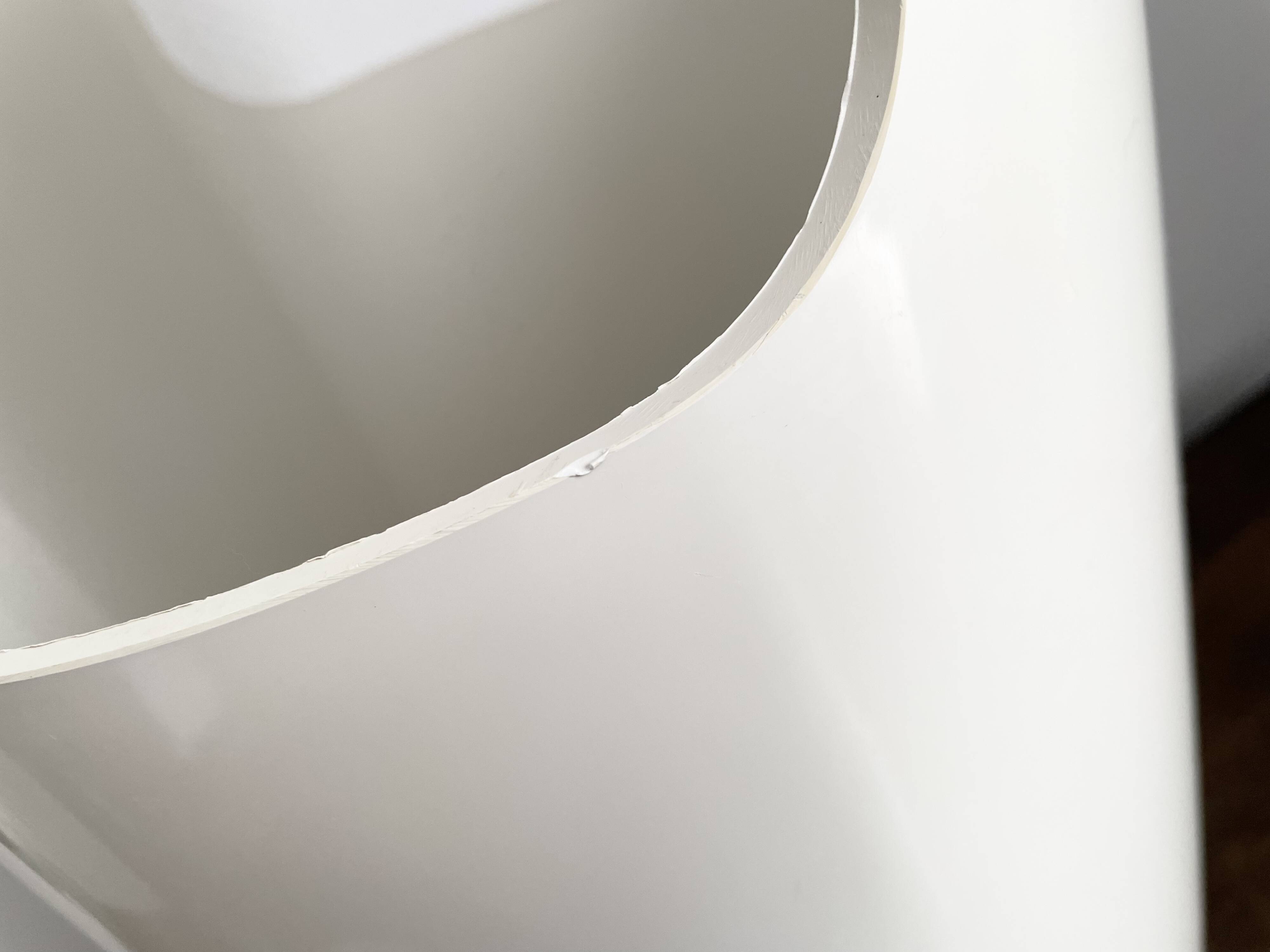 Kartell Gino Colombini white plastic umbrella stand from the 70s