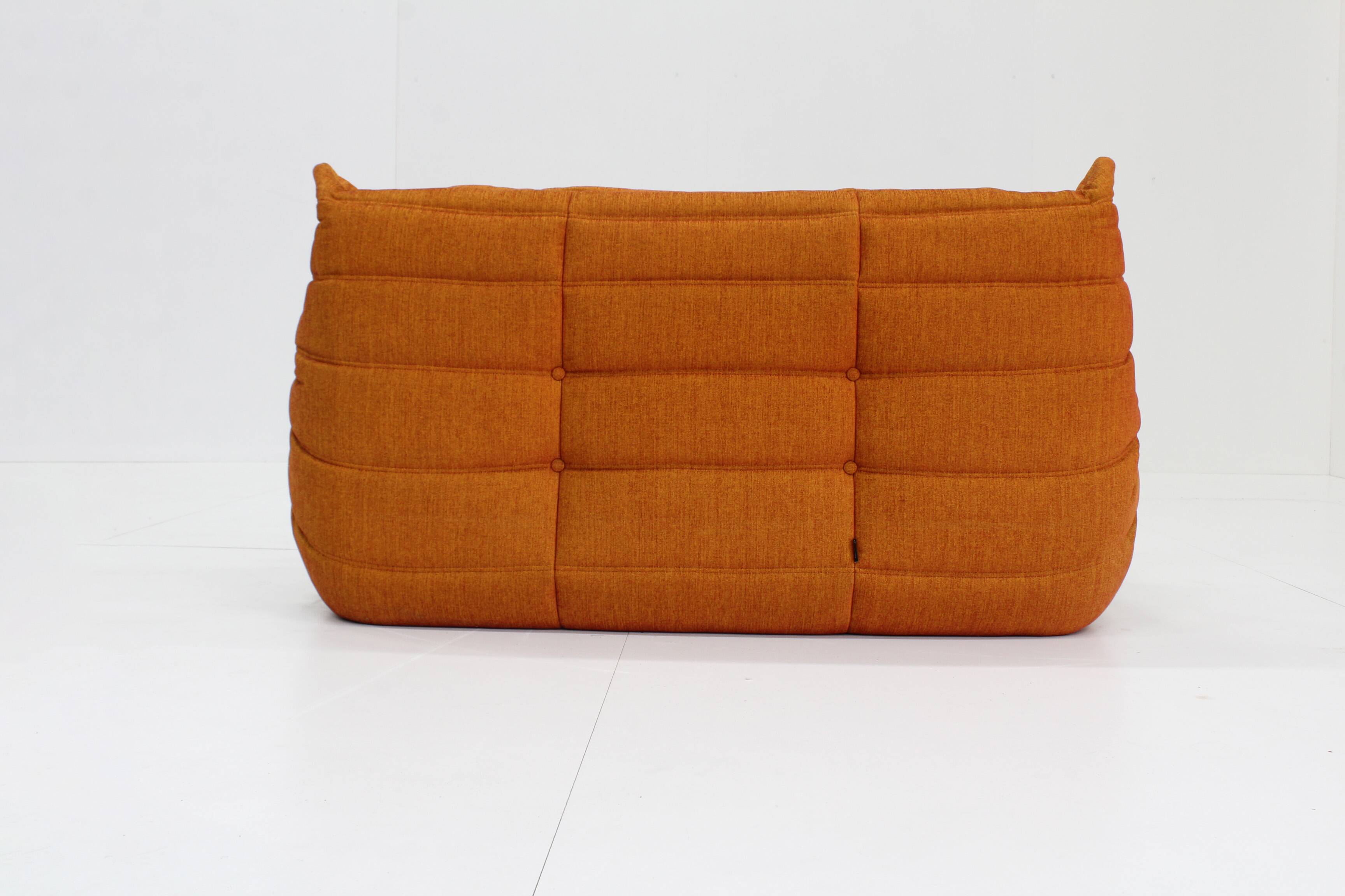 Ligne Roset Togo 2 seater sofa orange by Michel Ducaroy