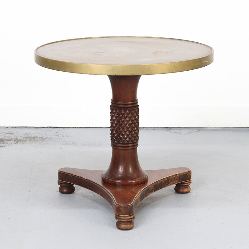 Antique Side Table with Brass top