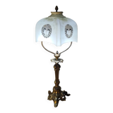 Bronze desk lamp late 19th century 1880 with opaline 48x20