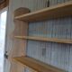 Solid wood shelf in brutalist style