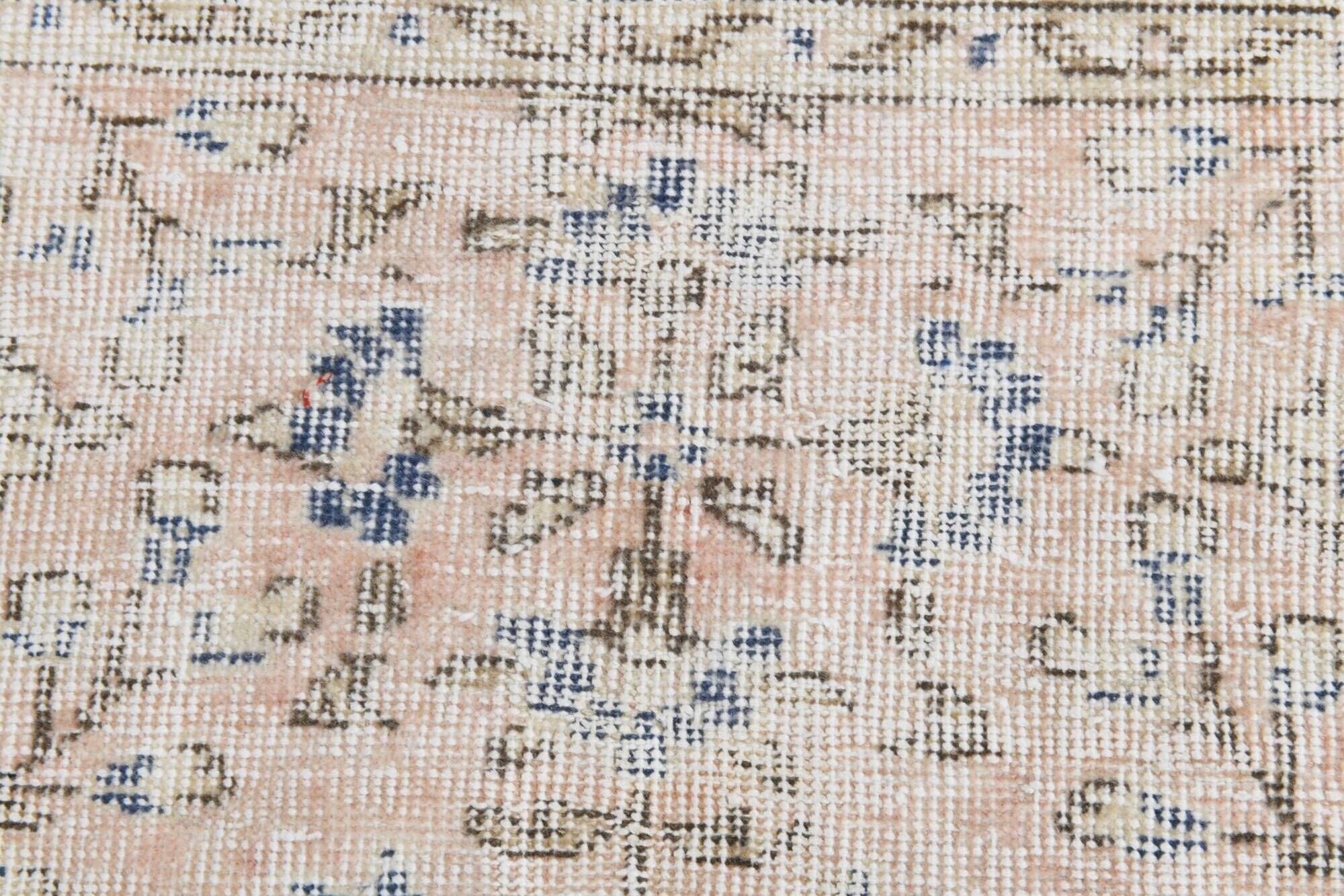 7x10 Blush Pink All-Over Floral Anatolian Vintage Rug, 215x304Cm