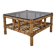 Italian bamboo coffee table with smoked glass, 1970s