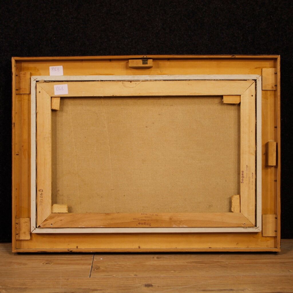 Italian seascape painting in impressionist-style from 20th century