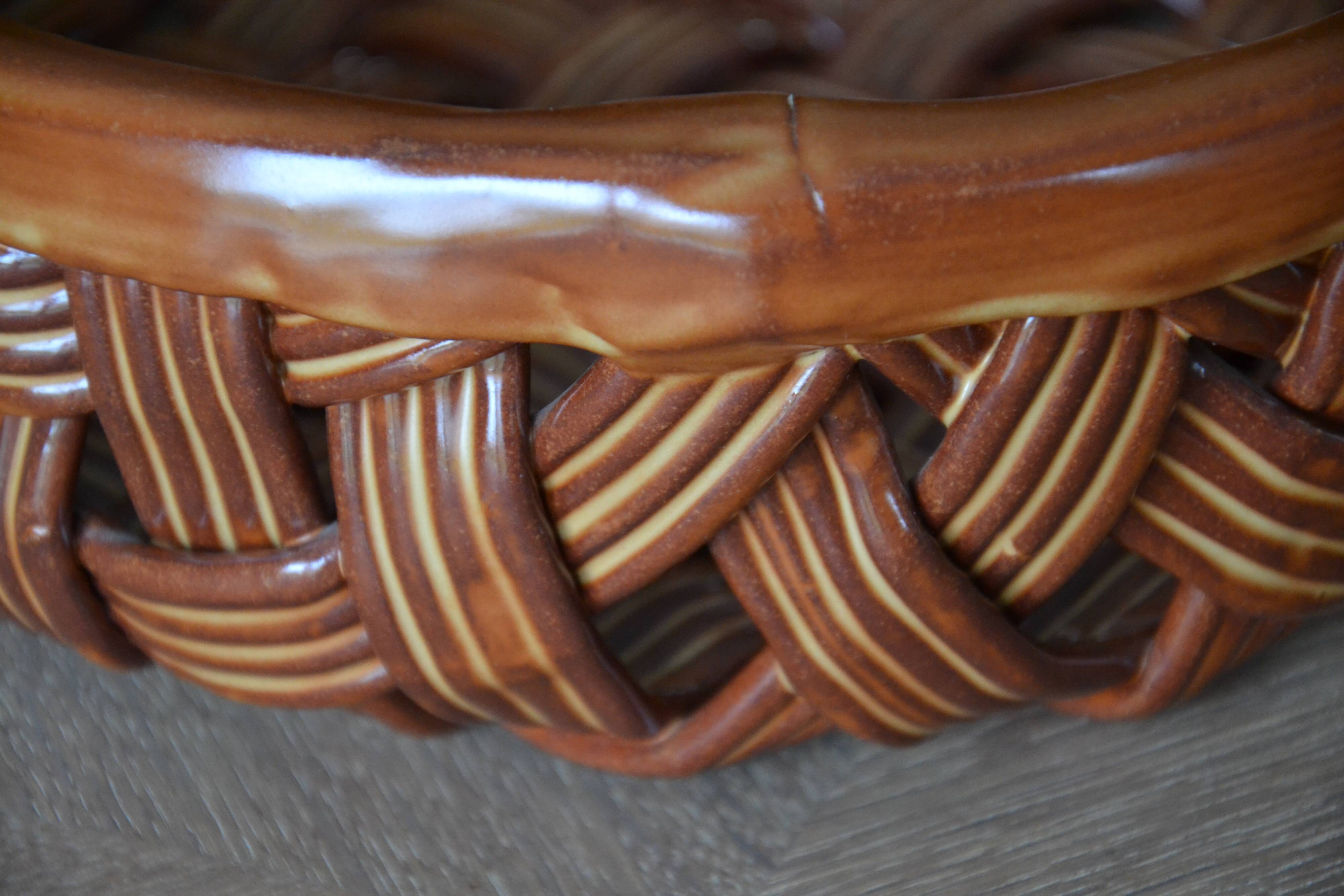 Vintage woven fruit bowl