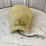 Applique murale en plexi jaune et métal doré années 60-70