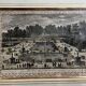 Antique engraving gilded outline XVIIth view Saint-Germain-en Laye