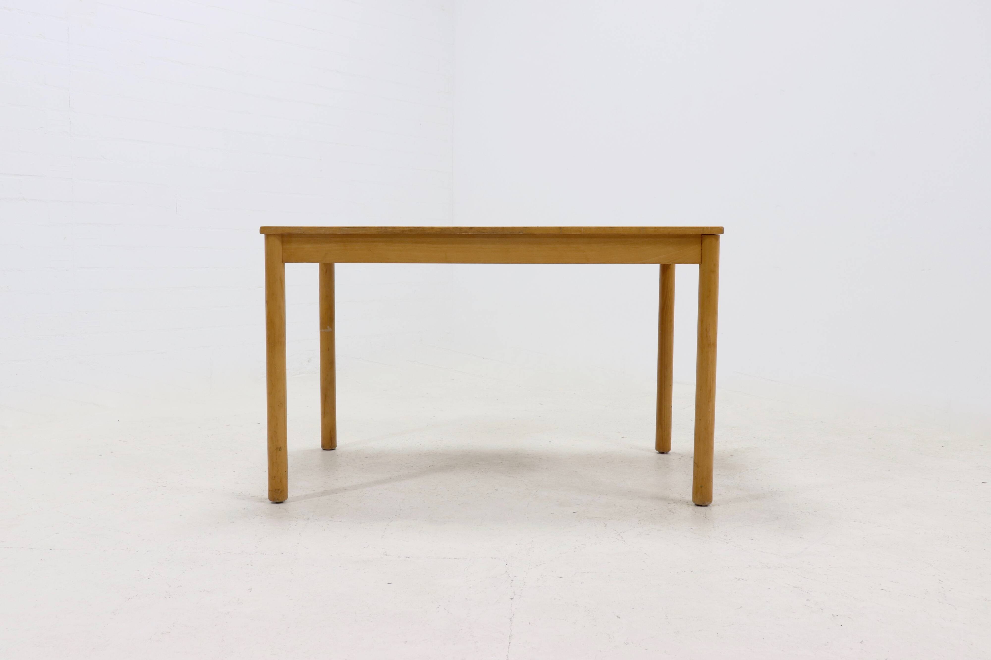 Vintage birch and linoleum dining table 1960