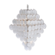 Huge Vintage Italian Chandelier with White Murano Glass Discs
