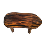 Brutalist free-form coffee table in solid elm, 1960s
