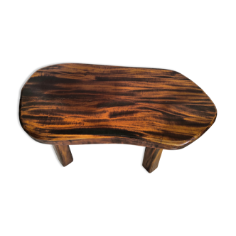 Brutalist free-form coffee table in solid elm, 1960s