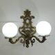 Antique gilt bronze wall light with two globes – Rococo style,