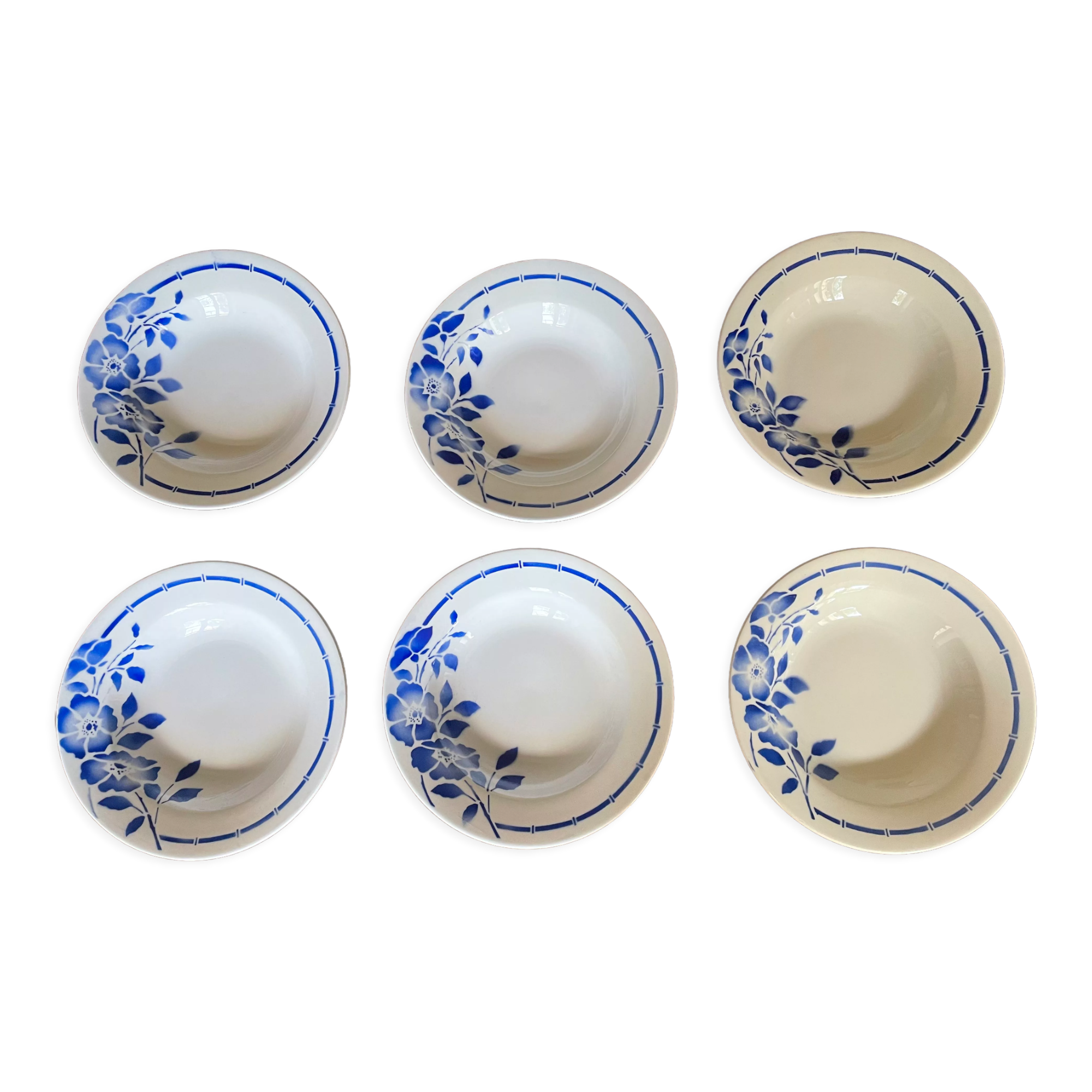 Hollow plates ceranord saint amand blue flower