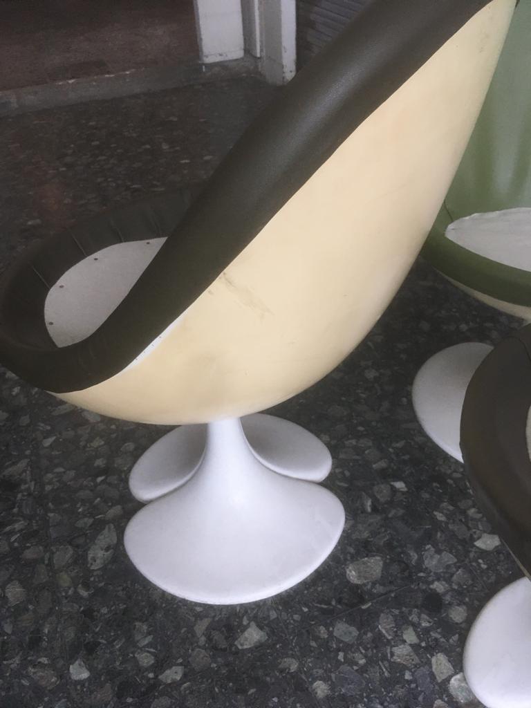 3 foot Tulip faux leather chairs.